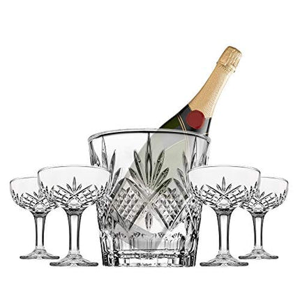 Champagne Coupe and Ice Bucket Cocktail Glasses Set - Dublin Barware Mixology Collection