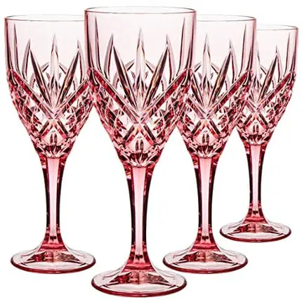 Godinger Stemmed Red Wine Glasses, Drinking Glasses, Glass Cups with Stem, Dublin Crystal Collection, Set of 4