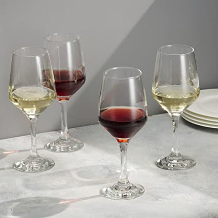 Godinger Wine Glasses, Italian Made Red Wine Glasses, Wine Glass, Stemmed Drinking Glasses, Glass Cups - Made in Italy, 15oz, Set of 4