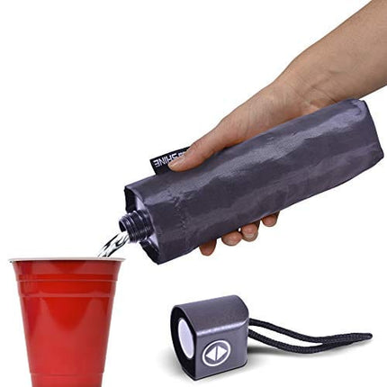GoPong Rain or Shine Umbrella Flask 2 Pack - Hidden Alcohol Booze Bottles, Includes Funnel and Liquor Bottle Pour Spout