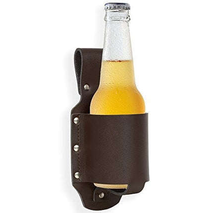 GreatGadgets Classic Beer Holster, Leather, Espresso Brown