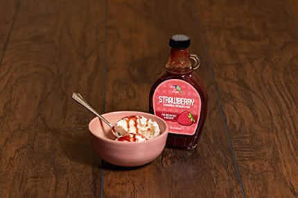 Green Jay Gourmet Strawberry Syrup - 3 Ingredient Premium Breakfast Syrup with Fresh Strawberries, Cane Sugar & Lemon Juice - All-Natural, Non-GMO Pancake Syrup, Waffle Syrup & Dessert Syrup - 8 Ounce