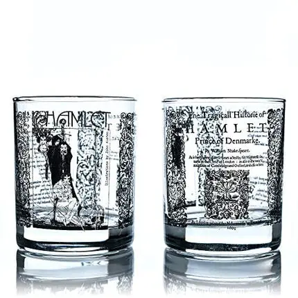 Greenline Goods Whiskey Glasses – Shakespeare Gifts – Hamlet (Set of 2) | Literature Rocks Glass Set