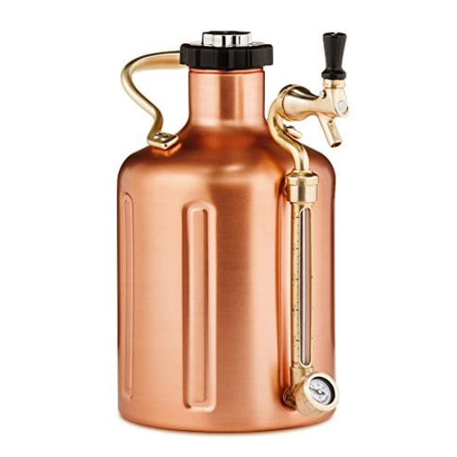GrowlerWerks Copper uKeg Carbonated Growler-Great Gift for Beer Lovers, 128 oz