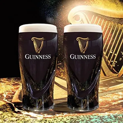 Guinness 20oz Beer Glasses Twin Pack | Certified Official Merchandise | Ideal gift for Beer Lovers