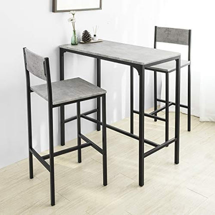 Haotian OGT03-HG, Bar Set-1 Bar Table and 2 Stools, 3 Pieces Home Kitchen Breakfast Bar Set Furniture Dining Set, 33.7 ”Height Table