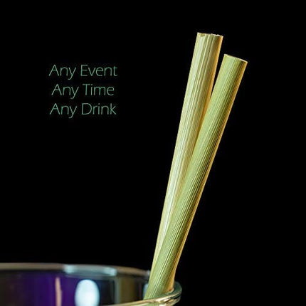 100% Organic Grass Straws Drinking - Pack of 100 Natural Eco Friendly Biodegradable Drinking Straws - Disposable, Safer, Healthier Than Reusable Bamboo Straws Reusable, Paper, Wheat, Plastic Straws