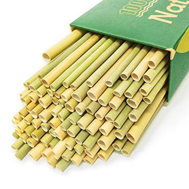 100% Organic Grass Straws Drinking - Pack of 100 Natural Eco Friendly Biodegradable Drinking Straws - Disposable, Safer, Healthier Than Reusable Bamboo Straws Reusable, Paper, Wheat, Plastic Straws
