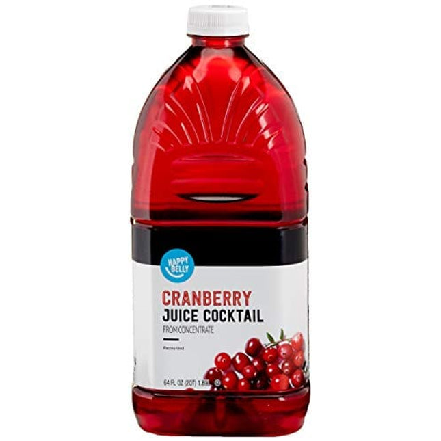 Amazon Brand - Happy Belly Juice Cocktail, Cranberry, 64 Fl Oz Bottle