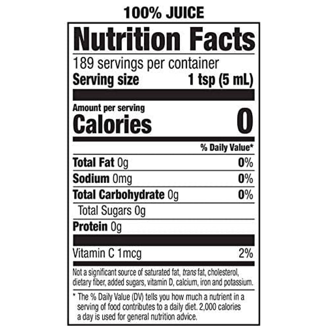 Happy Belly, 100% Lemon Juice, 32 Fl Oz Bottle