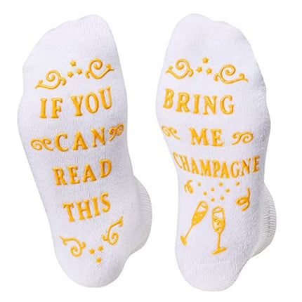 HAPPYPOP Funny Socks Silly Socks Crazy Socks with Funny Saying Champagne Socks Champagne Gifts for Women Men Gifts for Champagne Lovers