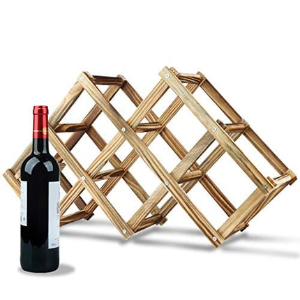 HASAGEI Wine Rack Countertop Wooden Assembled Wine Holders Stands for Counter Wine Display Shelf for 3/6/10 Bottles Storage Shelf Sack Wine Stand for Home Kitchen Bar Cabinets