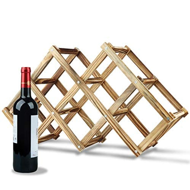 HASAGEI Wine Rack Countertop Wooden Assembled Wine Holders Stands for Counter Wine Display Shelf for 3/6/10 Bottles Storage Shelf Sack Wine Stand for Home Kitchen Bar Cabinets