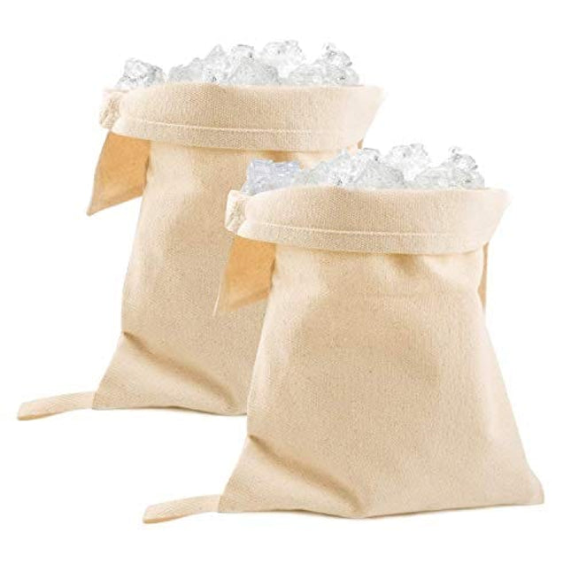 Lewis Bag Canvas Ice Bag Crushed Ice Bag Reusable Canvas Bag for Crushed Ice Dried Ice (2pcs)
