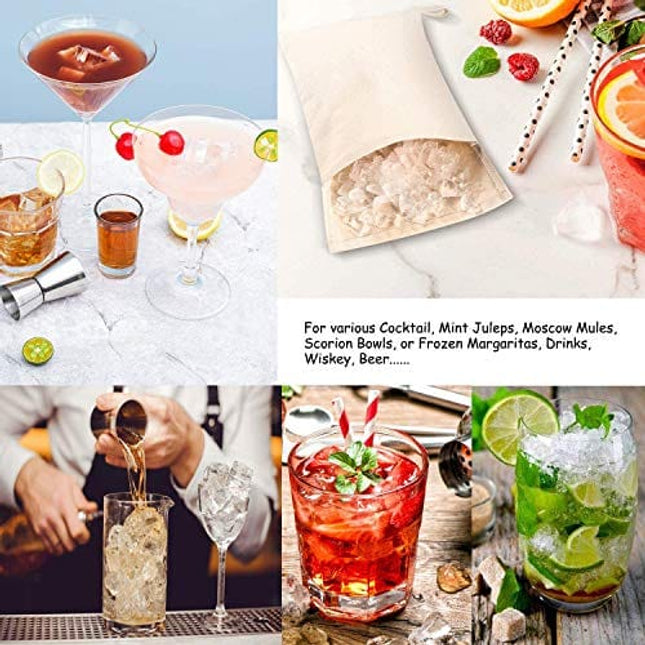 Lewis Bag Canvas Ice Bag Crushed Ice Bag Reusable Canvas Bag for Crushed Ice Dried Ice (2pcs)