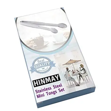 HINMAY Mini Appetizers Tongs Serving Tongs 5-3/4 Inch Small Sugar Cube Ice Tongs, Set of 4