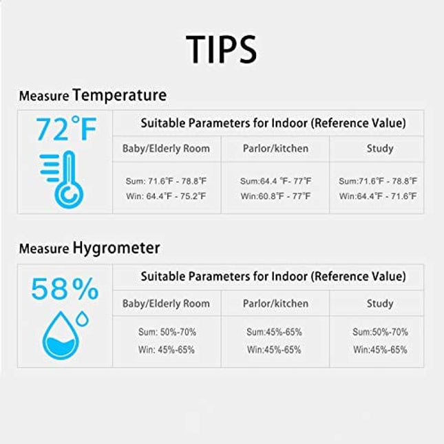 Indoor Thermometer , Hockham Humidity Gauge Room Thermometer Humidity Monitor No Battery Needed for Room,Greenhouse,Kitchen,Study,Bedroom,Wine Cellar,Basement(White)