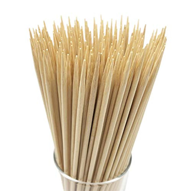 HOPELF 12" Natural Bamboo Skewers for BBQ，Appetiser，Fruit，Cocktail，Kabob，Chocolate Fountain，Grilling，Barbecue，Kitchen，Crafting and Party. Φ=4mm, More Size Choices 6"/8"/10"/14"/16"/30"(100 PCS)