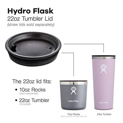Hydro Flask Tumbler Cup - Stainless Steel & Vacuum Insulated - Press-In Lid - 22 oz, Graphite
