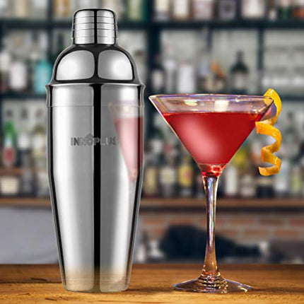 Cocktail Shaker, Martini Shaker Food Grade Stainless Steel, 25 Ounce(750ml) Drink Shaker, Professional Bar tools with Cocktail Strainer, Bartender Kit Gifts