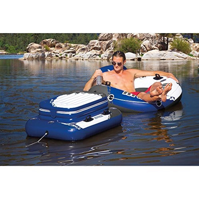 Intex Mega Chill II, Inflatable Floating Cooler, 48" X 38" Blue