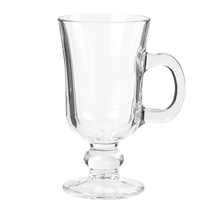 JAIRESTONE Irish Coffee Mugs with Handle, Clear Glass Cups for Iced Coffee, Latte, Cappuccino, Hot Chocolate, Set of 2