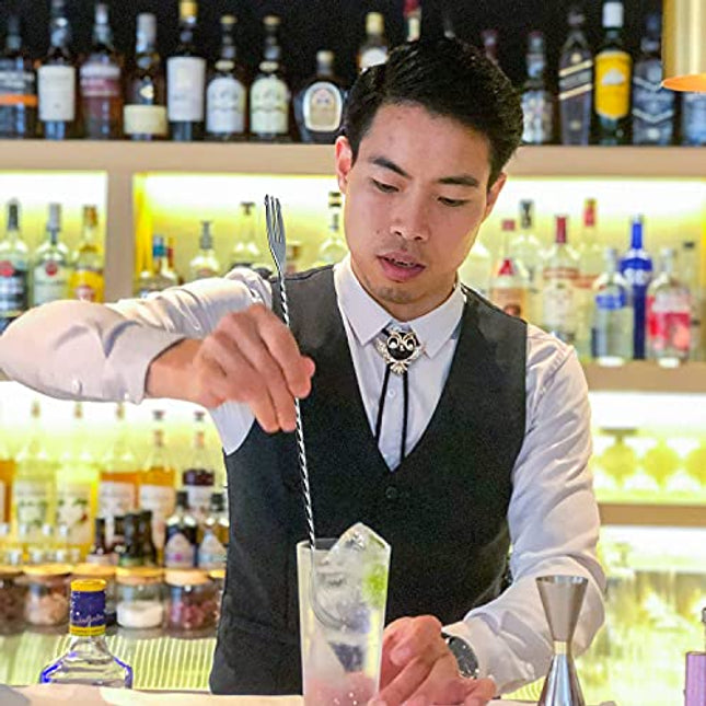 JETKONG 4 Pcs Bar Spoon Cocktail Mixing Spoon 12-Inch Bar Stirring Spoon Stainless Steel Cocktail Stirrer, Long Handle Drink Stirrers Cocktail Spoon