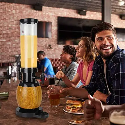 JIAWANSHUN 100 oz Beer Tower Dispenser Beverage Dispenser with Ice Tube&LED Lights for Bar Home Parties Buffet Restaurant