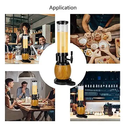 JIAWANSHUN 100 oz Beer Tower Dispenser Beverage Dispenser with Ice Tube&LED Lights for Bar Home Parties Buffet Restaurant