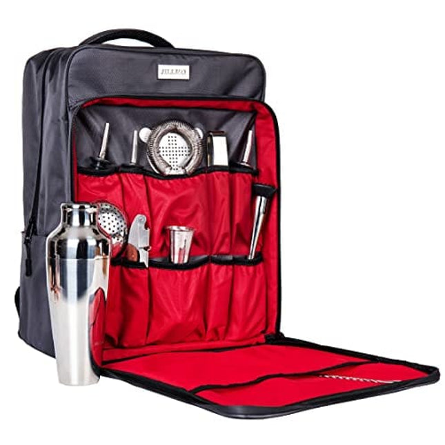 Jillmo Bartender Kit, 10-Piece Bar Set with Bartender Bag