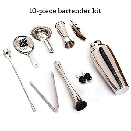 Jillmo Bartender Kit, 10-Piece Bar Set with Bartender Bag