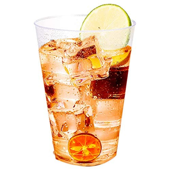 JOLLY CHEF 14 oz Clear Plastic Cups, 50 Pack Heavy-duty Party Glasses, Disposable plastic cups for wedding Cocktails Tumblers, Ideal for Halloween, Christmas, and Thanksgiving Parties