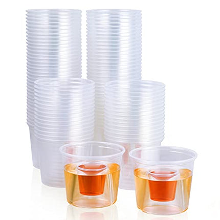 JOLLY CHEF 200 Disposable Bomber Cups Jager Bomb Shot Glasses plastic,Heavy Duty, Highly Durable and Reusable Shot Cups - Perfect for Shots…