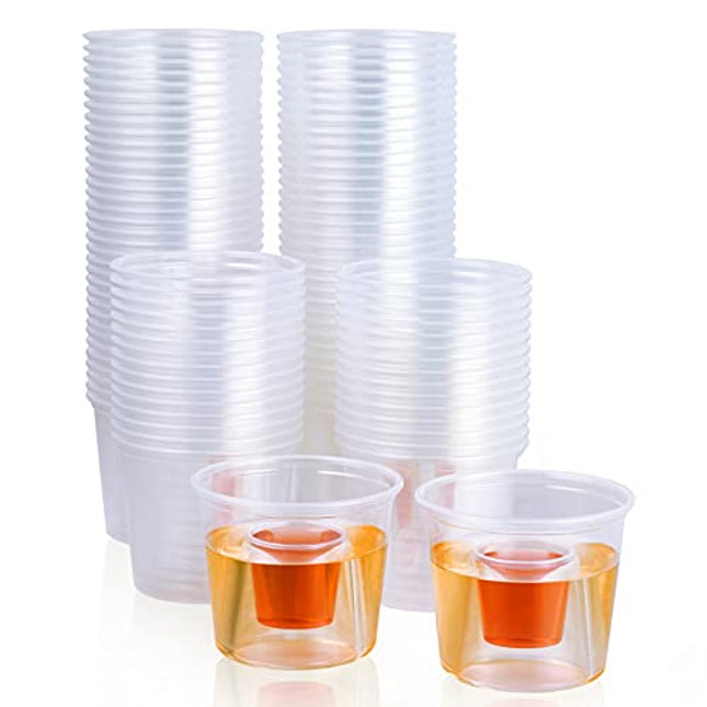 JOLLY CHEF 200 Disposable Bomber Cups Jager Bomb Shot Glasses plastic,Heavy Duty, Highly Durable and Reusable Shot Cups - Perfect for Shots…
