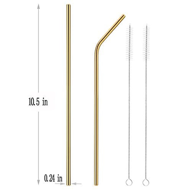 JOYECO Stainless Steel Straws Metal Reusable for 20oz Tumblers Rumblers Drinking Beverage Set of 24, Green