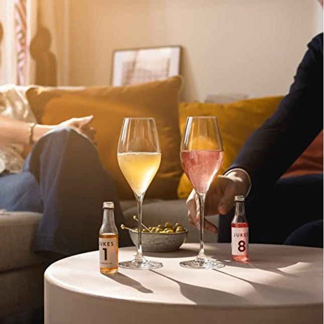 Jukes 8 Cocktail Mixer and Drink Replacement for Alcoholic Beverages, Award Winning, 0.0% Alcohol, Aperitif Style, Mix It, 100% Plant-Based, Giftbox, 9 Bottles, Rosé