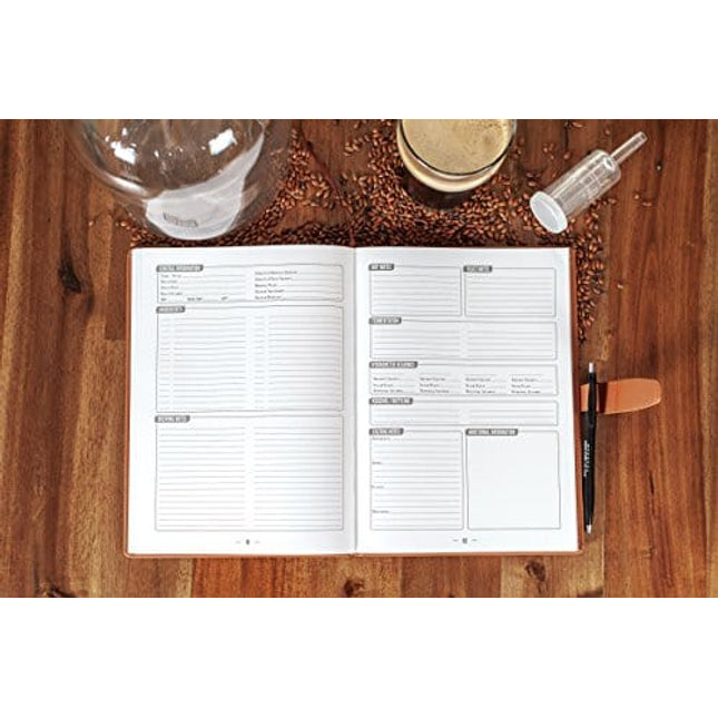 Home brew Journal for Craft Beer Homebrewers | Homebrew Logbook w/ space for 70+ recipes | Beer Glassware Reference, Beer Color Chart, Hops and Yeast Strain Chart |