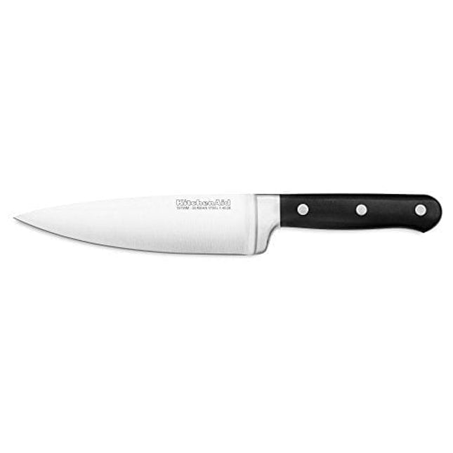 KitchenAid KKFTR6CHOB Classic Forged Series Triple Rivet Chef Knife, Onyx Black, 6"