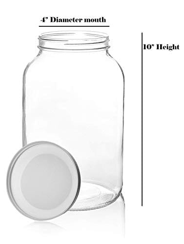  1790 Large Glass Jars with Lid - Wide Mouth 1 Gallon Glass Jar  with Lid - Glass Gallon Jar for Kombucha & Sun Tea - Gallon Mason Jars are Large  Glass