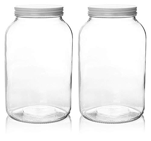 Folinstall 1 Gallon Glass Jar with Airtight Lid, Large Mason Jar for  Pickled Eggs, Clear Glass Storage Jar for Kombucha, Limoncello, Sun tea  (Extra 1