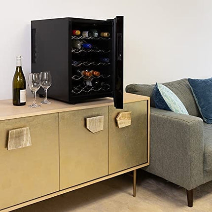 Koolatron Urban Series 20 Bottle Wine Cooler, Black Thermoelectric Wine Fridge, Freestanding Wine Refrigerator for Home Bar, Small Kitchen, Apartment, Condo, Cottage, RV