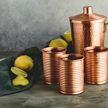 Kosdeg Copper Cocktail Tins Set of 2 12oz - Copper Cups For Drinking - Bean Tin Design - Perfect Copper Mug Bar Set for Tastier Drinks - Metal Tumbler gets Ice Cold In Seconds