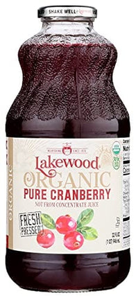Lakewood Organic Pure Cranberry, Fresh Pressed, 32 Fl Oz (Pack of 6)