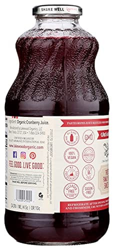 Lakewood Organic Pure Cranberry, Fresh Pressed, 32 Fl Oz (Pack of 6)