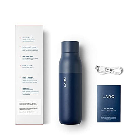 LARQ Bottle - Self-Cleaning and Insulated Stainless Steel Water Bottle with Award-winning Design and UV Water Sanitizer, 17oz, Monaco Blue