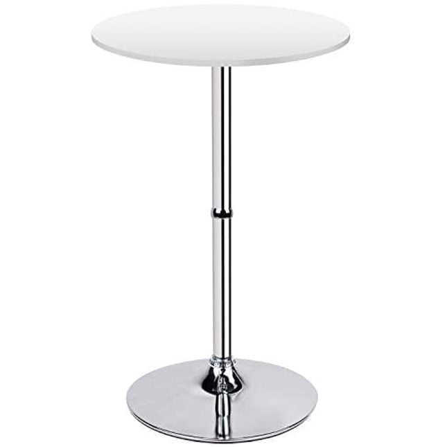 Finnhomy 23.6inches Round Cocktail Bar Table with Metal Base, Tall Bis