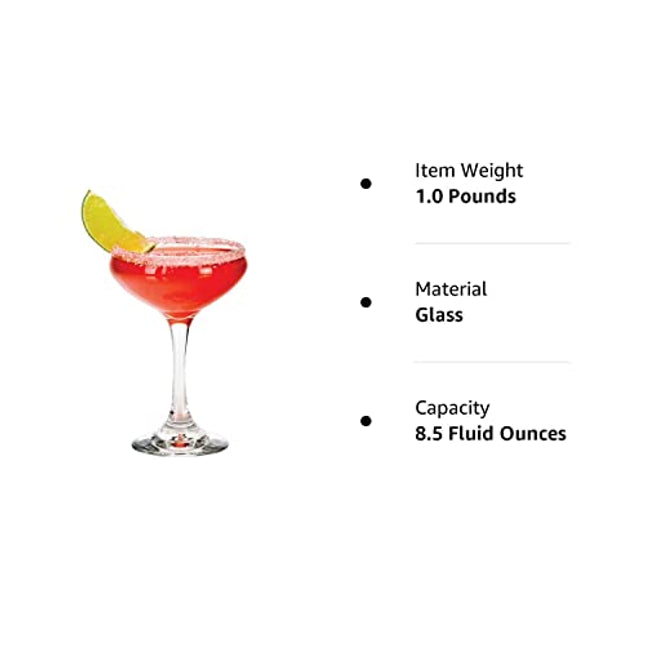 Libbey 3055 Perception 8.5 Ounce Cocktail Coup Glass - 2 Pack