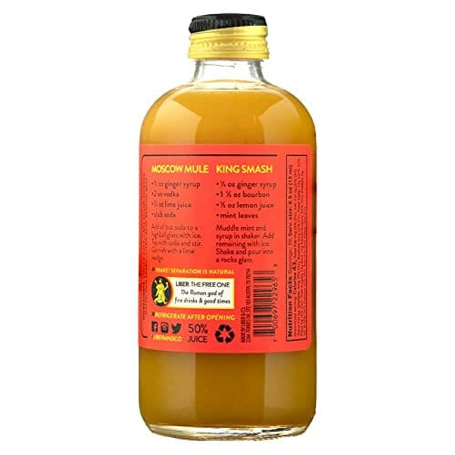 Liber & Co. Fiery Ginger Syrup (9.5oz) Made with Peruvian Ginger Root