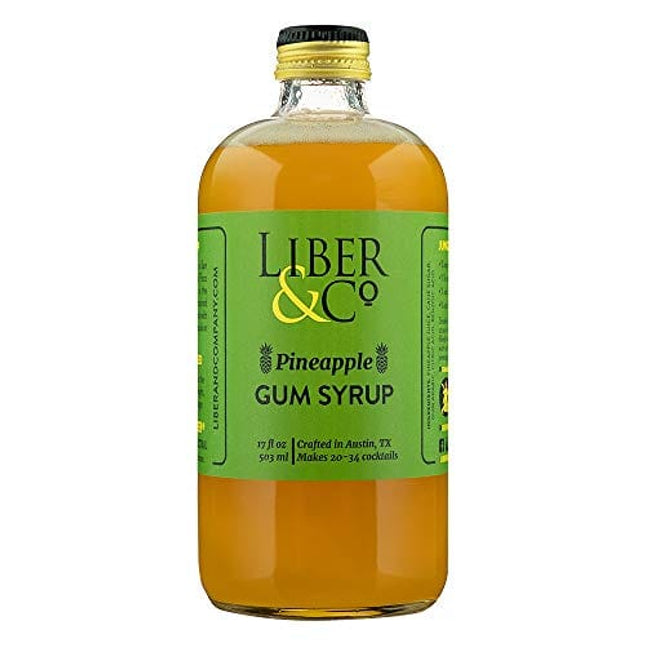 Liber & Co. Pineapple Gum Syrup (17 oz) Made with Real Pineapple