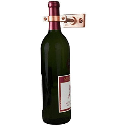 Lily's Home Bar Wall Mount Single Wine Bottle Display Holder, Industrial Design with Mounting Hardware, Works with Wine or Liquor Bottles, Copper Finish (4-1/2” x 1-3/8” x 2-3/4”)